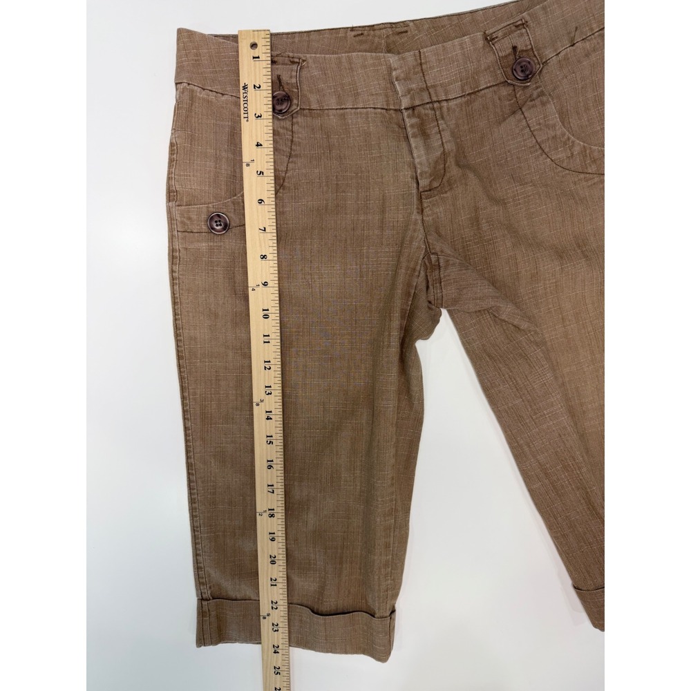 Odds 'n Evens Women's Brown Khaki Shorts‎ Bermuda Long Size 7 - Picture 5 of 9